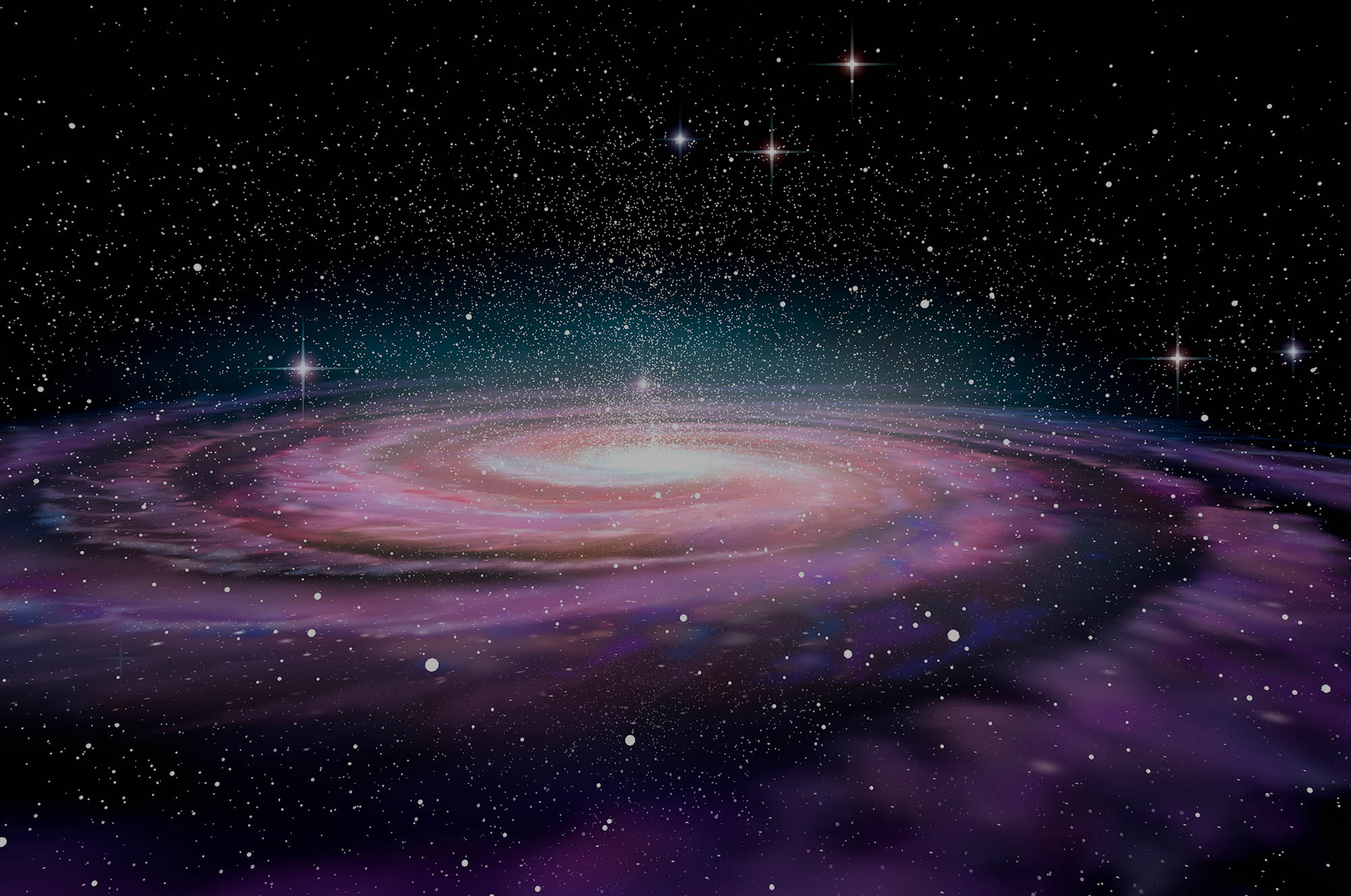 Spiral Galaxy in deep spcae, 3D illustration